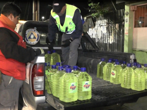 Municipio y Bomberos realizaron cuarta noche de sanitización en San Antonio
