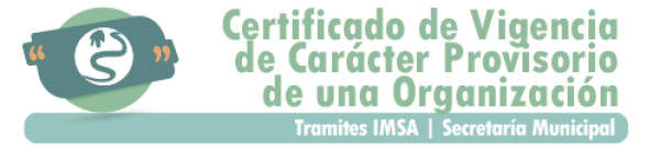 Certificado de Vigencia de Carácter Provisorio de una Organización