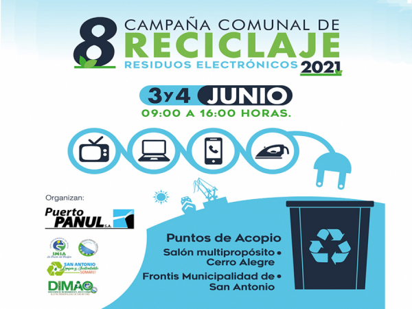 San Antonio desarrollará la Octava Campaña Comunal de Reciclaje de Residuos Electrónicos el próximo 3 y 4 de junio