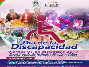 Municipio sanantonino invita a conmemorar el día de la Discapacidad 2017