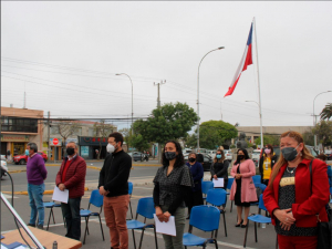 Bandera evangélica es izada en el frontis de la Municipalidad de San Antonio