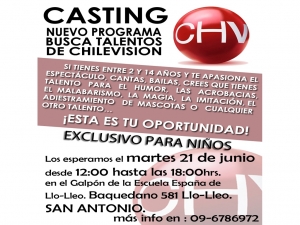 Chilevisión busca a niños con talentos en San Antonio